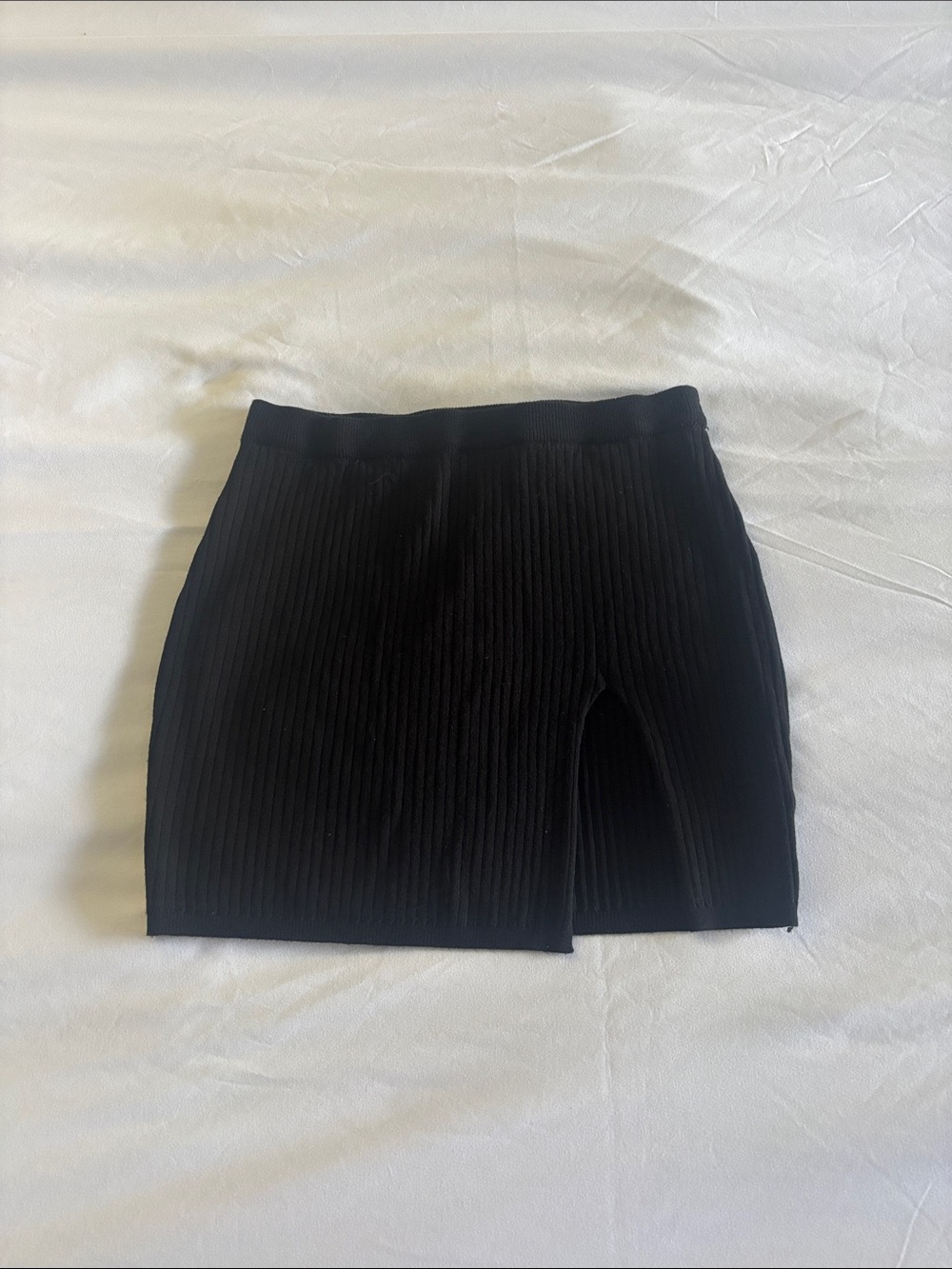 Fashion Nova Black Ribbed Knit Skirt
